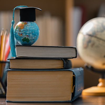 Books on a desk